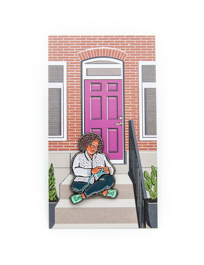 Knitting with Karida Enamel Pin